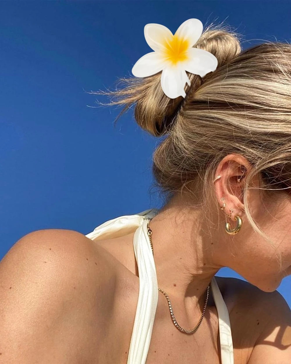 Tropical Hawaiian Flower Hair Claw Clips